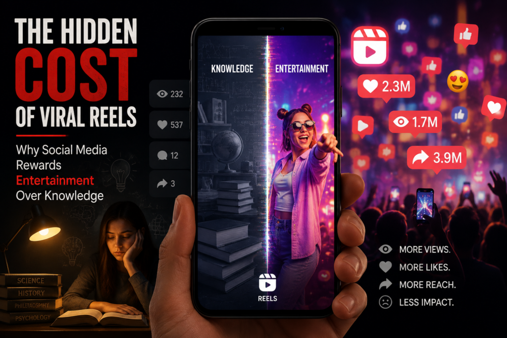 The Hidden Cost of Viral Reels: Entertainment vs. Knowledge on Social Media